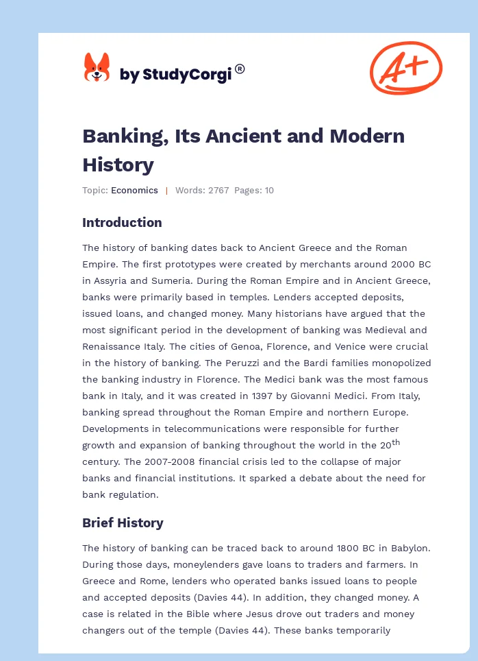Banking, Its Ancient and Modern History. Page 1