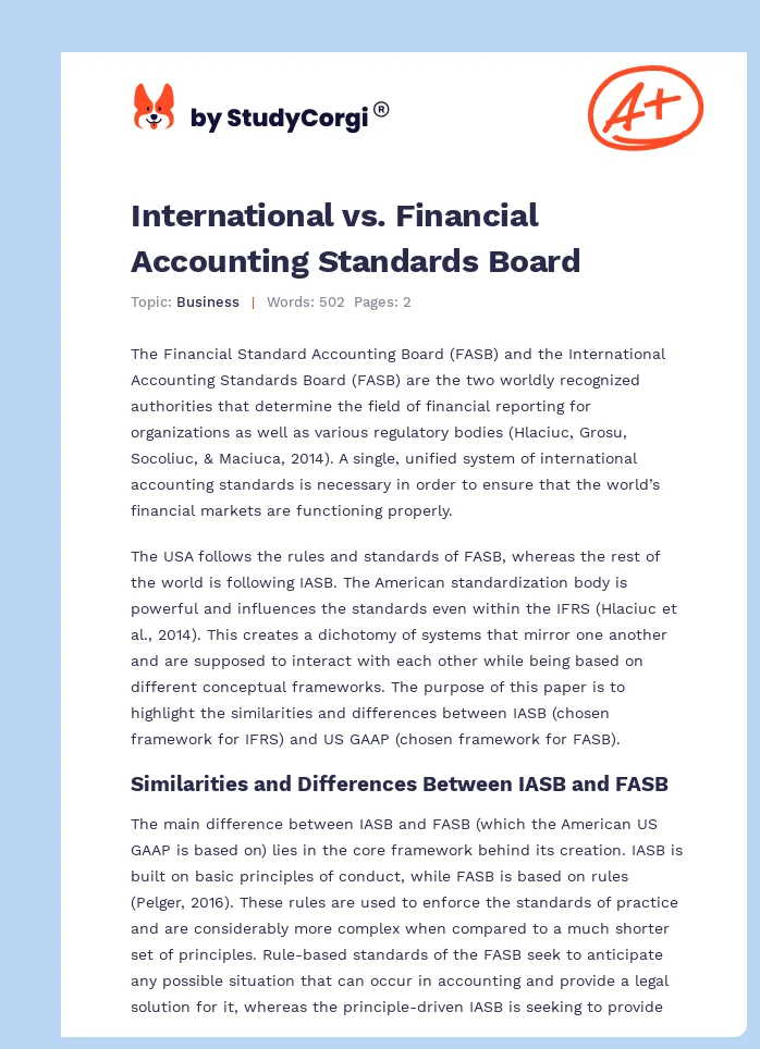 International vs. Financial Accounting Standards Board. Page 1