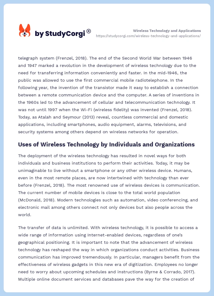 Wireless Technology and Applications. Page 2