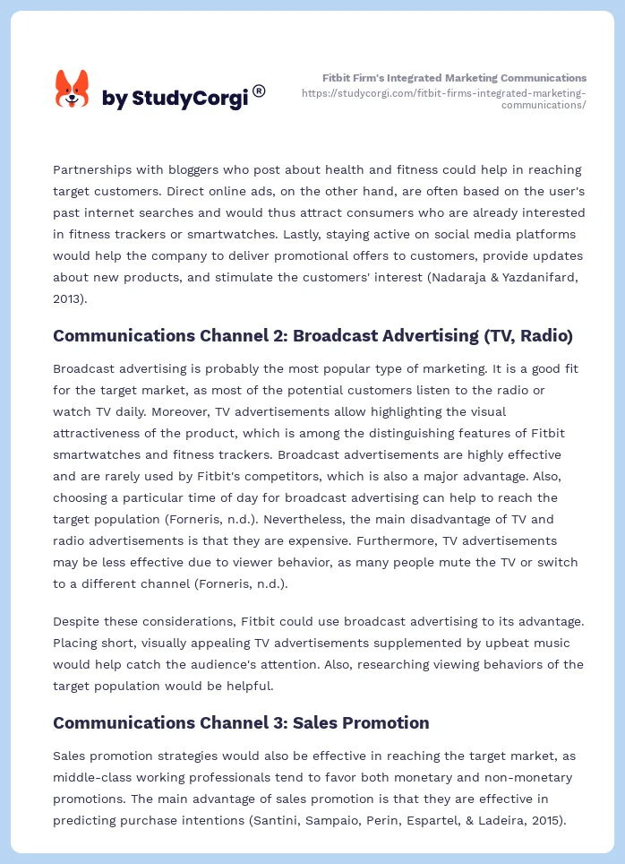 Fitbit Firm's Integrated Marketing Communications. Page 2