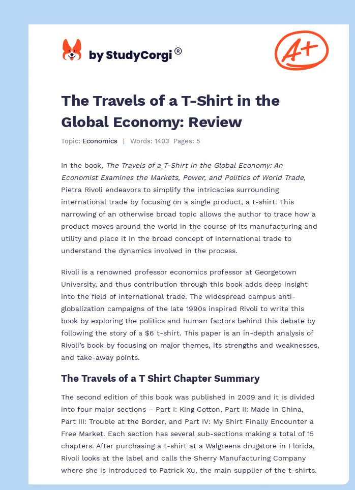 The Travels of a T-Shirt in the Global Economy: Review. Page 1