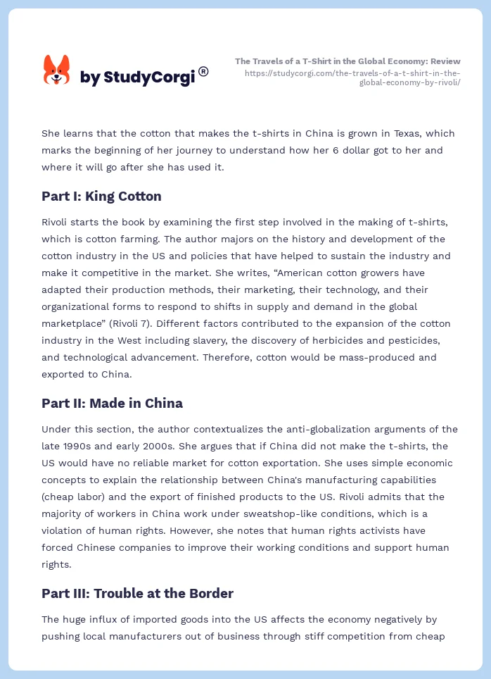 The Travels of a T-Shirt in the Global Economy: Review. Page 2