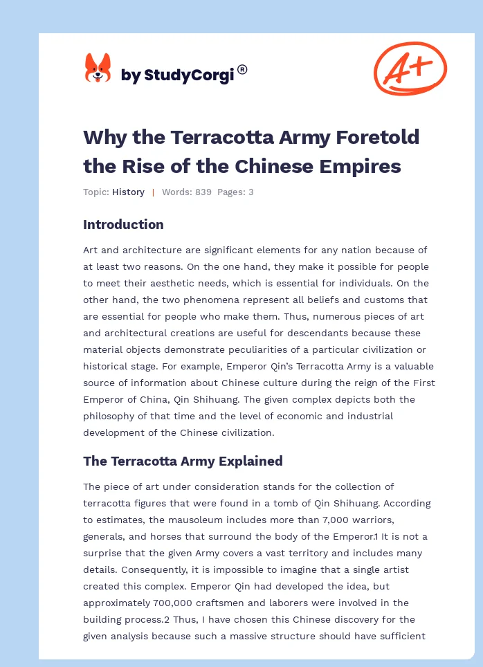 Why the Terracotta Army Foretold the Rise of the Chinese Empires. Page 1