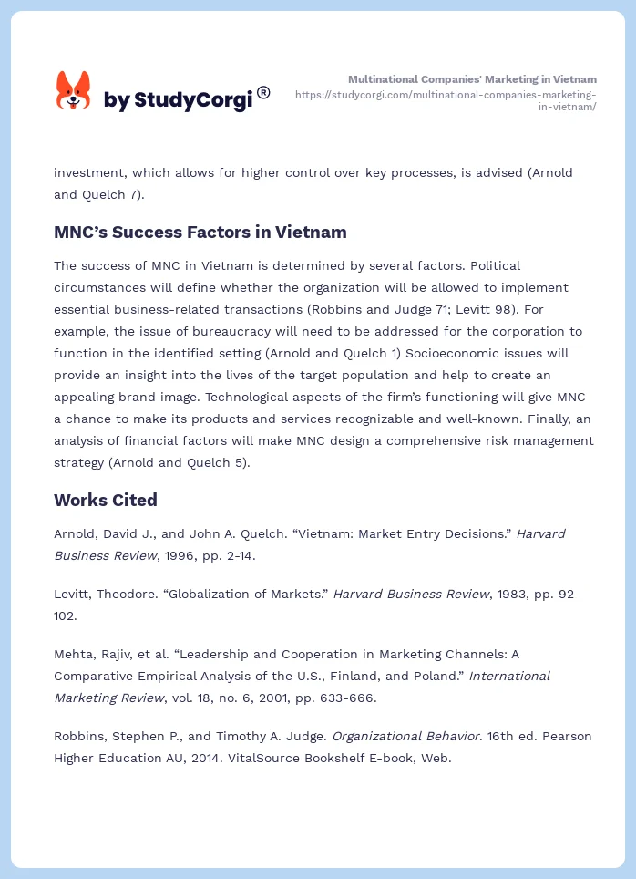 Multinational Companies' Marketing in Vietnam. Page 2