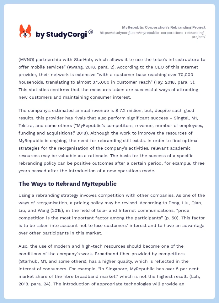 MyRepublic Corporation's Rebranding Project. Page 2