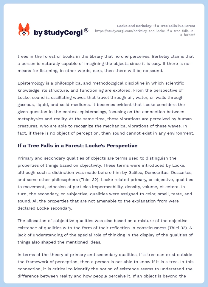 Locke and Berkeley: If a Tree Falls in a Forest. Page 2