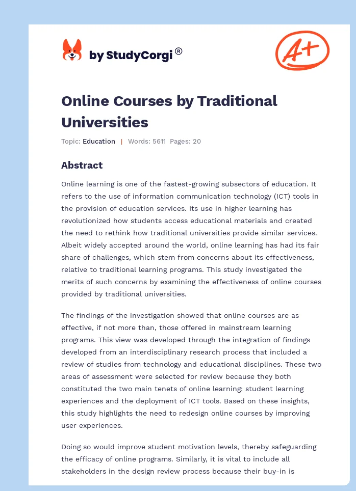 Online Courses by Traditional Universities. Page 1