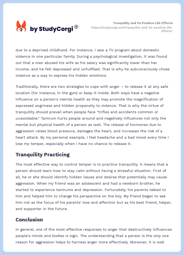 Tranquility and Its Positive Life Effects. Page 2