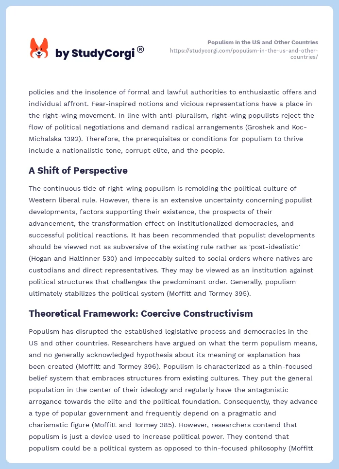 Populism in the US and Other Countries. Page 2