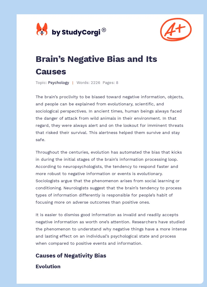 Brain’s Negative Bias and Its Causes. Page 1