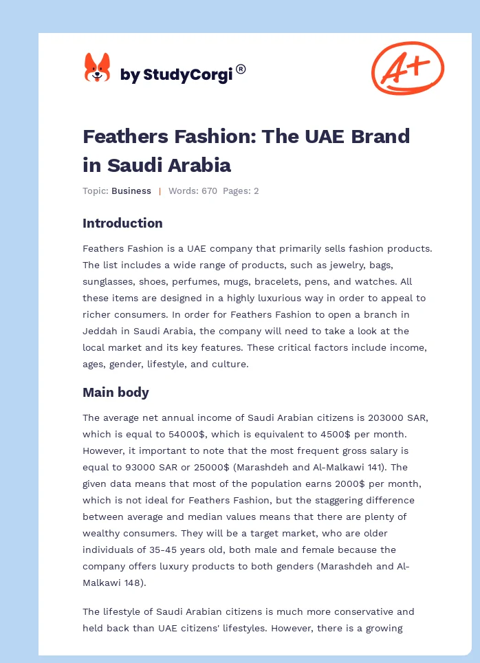 Feathers Fashion: The UAE Brand in Saudi Arabia. Page 1