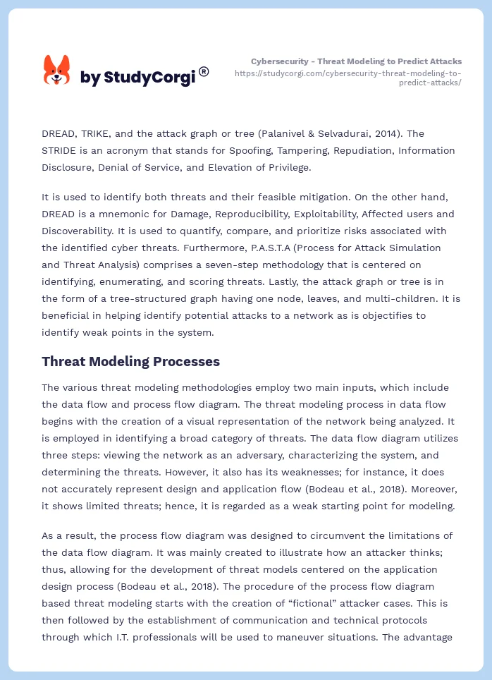 Cybersecurity - Threat Modeling to Predict Attacks. Page 2
