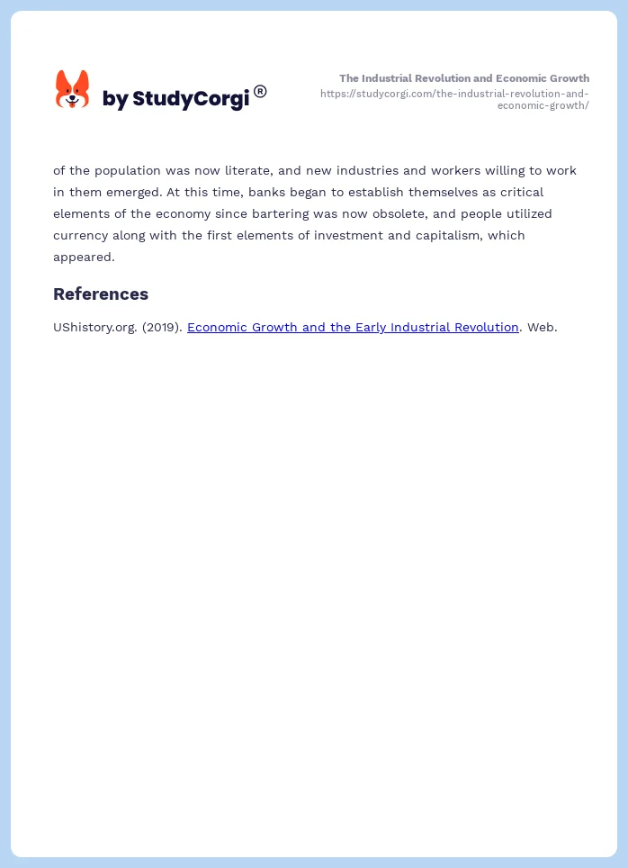 The Industrial Revolution and Economic Growth. Page 2