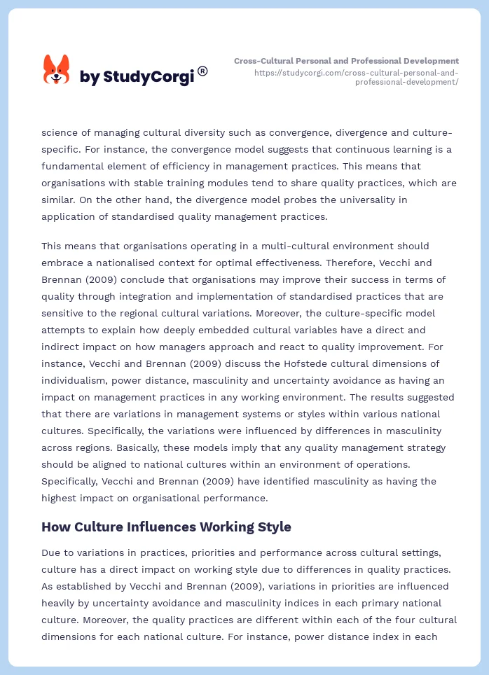 Cross-Cultural Personal and Professional Development. Page 2