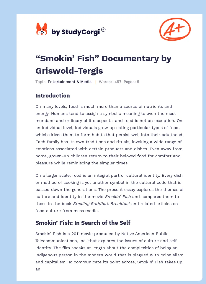 “Smokin’ Fish” Documentary by Griswold-Tergis. Page 1
