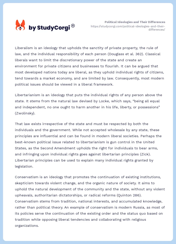 Political Ideologies and Their Differences. Page 2