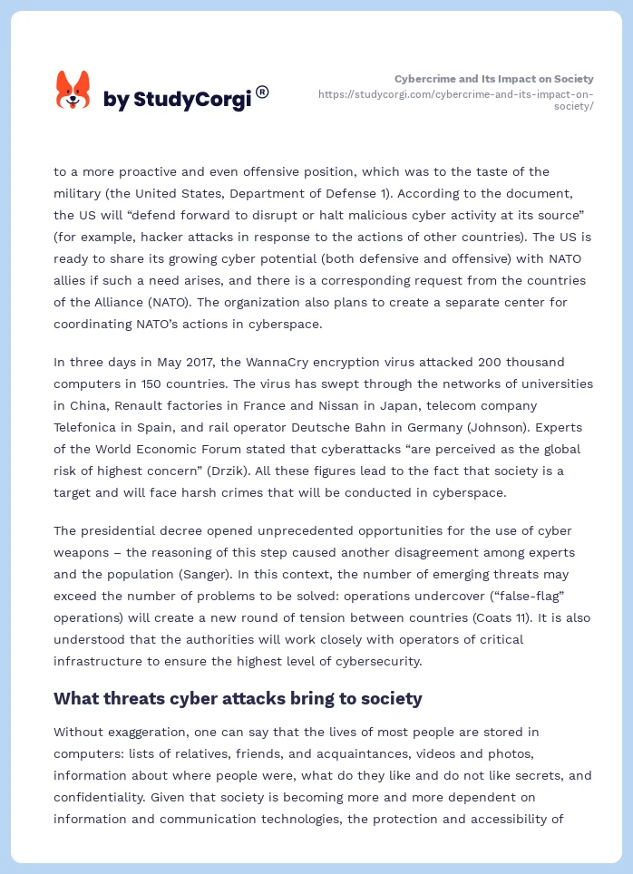 Cybercrime and Its Impact on Society. Page 2