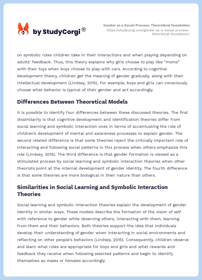 Gender as a Social Process: Theoretical Foundation. Page 2