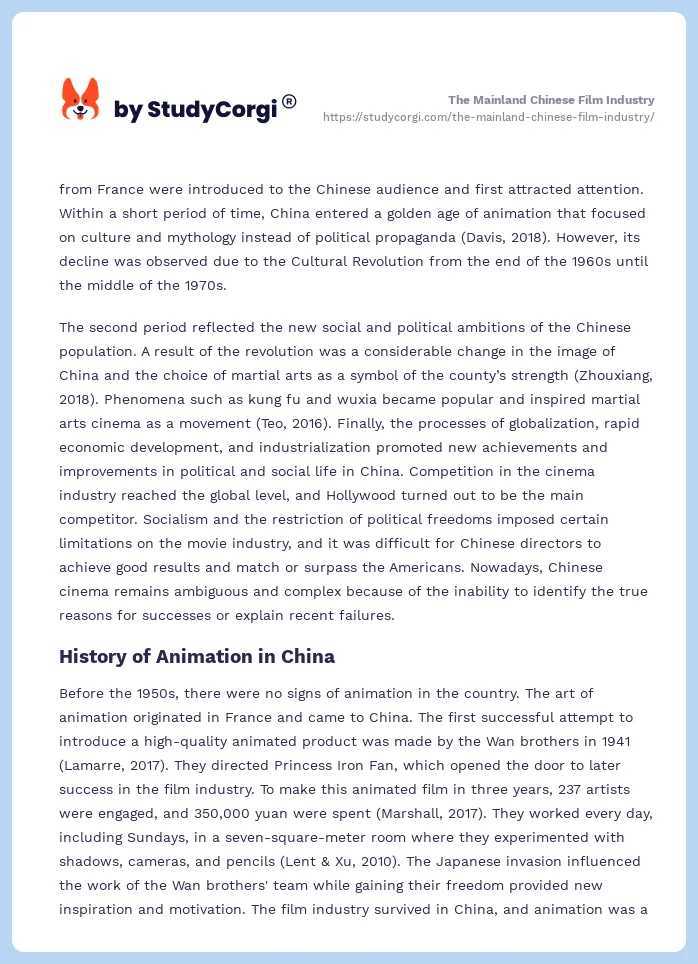 The Mainland Chinese Film Industry. Page 2