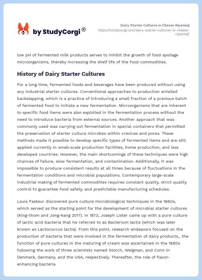 Dairy Starter Cultures in Cheese Ripening. Page 2