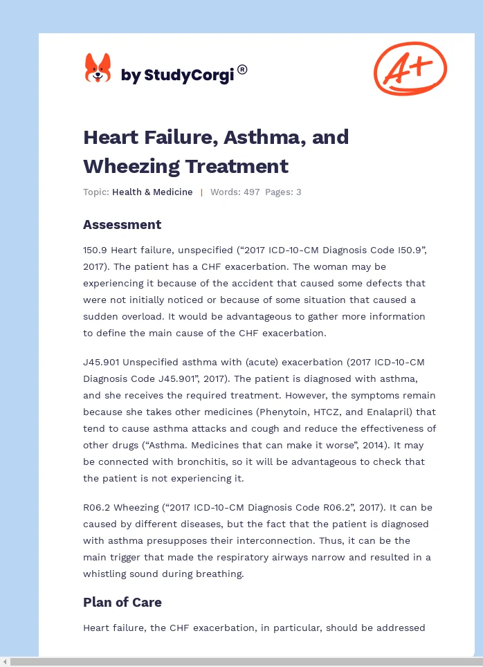 Heart Failure, Asthma, and Wheezing Treatment. Page 1