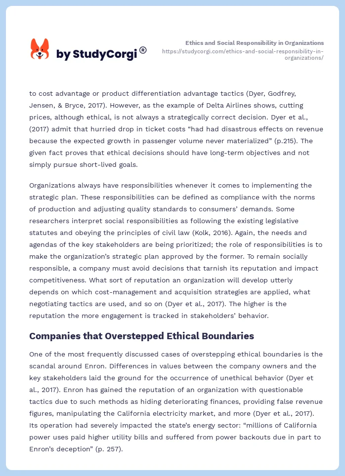 Ethics and Social Responsibility in Organizations. Page 2
