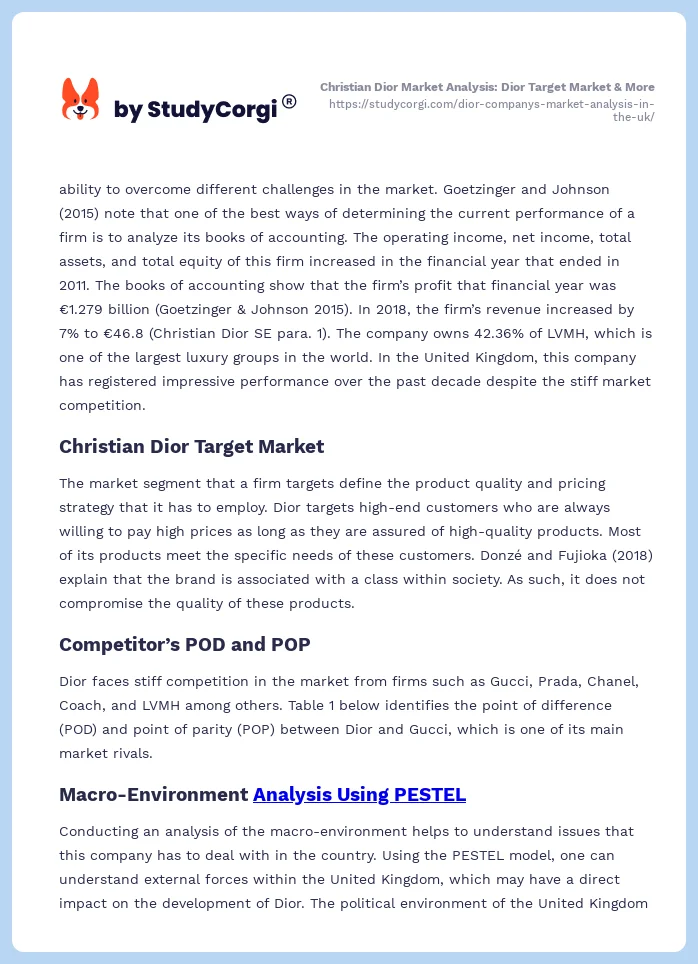 Christian Dior SE - Strategy, SWOT and Corporate Finance Report