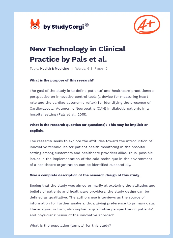 New Technology in Clinical Practice by Pals et al.. Page 1