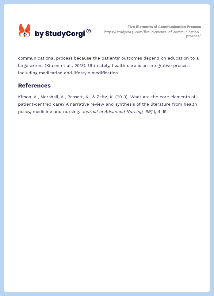 Five Elements of Communication Process. Page 2