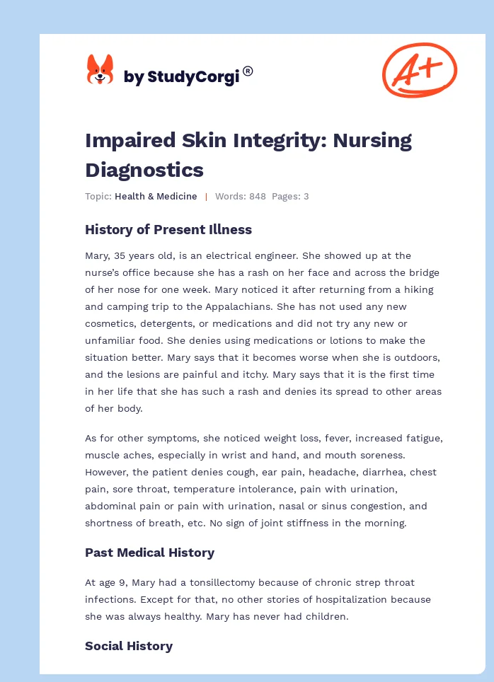 Impaired Skin Integrity: Nursing Diagnostics. Page 1