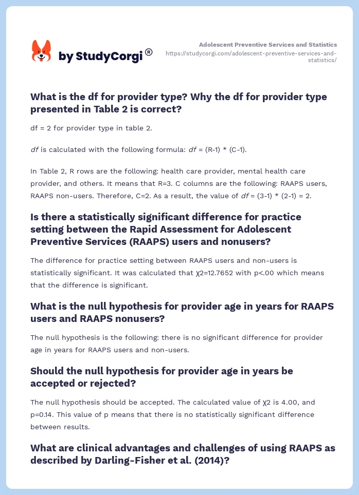 Adolescent Preventive Services and Statistics. Page 2