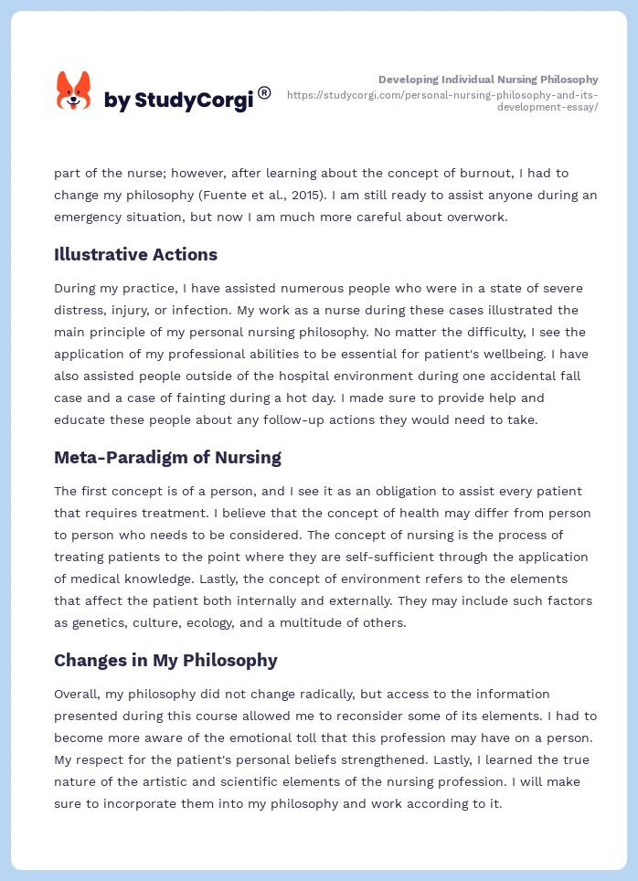 Developing Individual Nursing Philosophy. Page 2