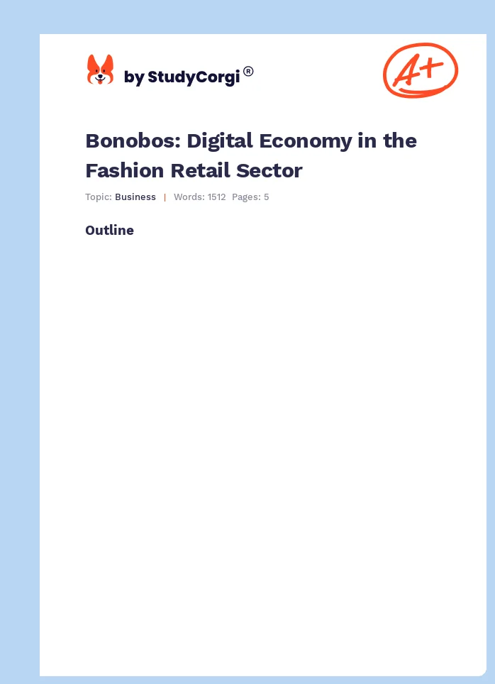 Bonobos: Digital Economy in the Fashion Retail Sector. Page 1