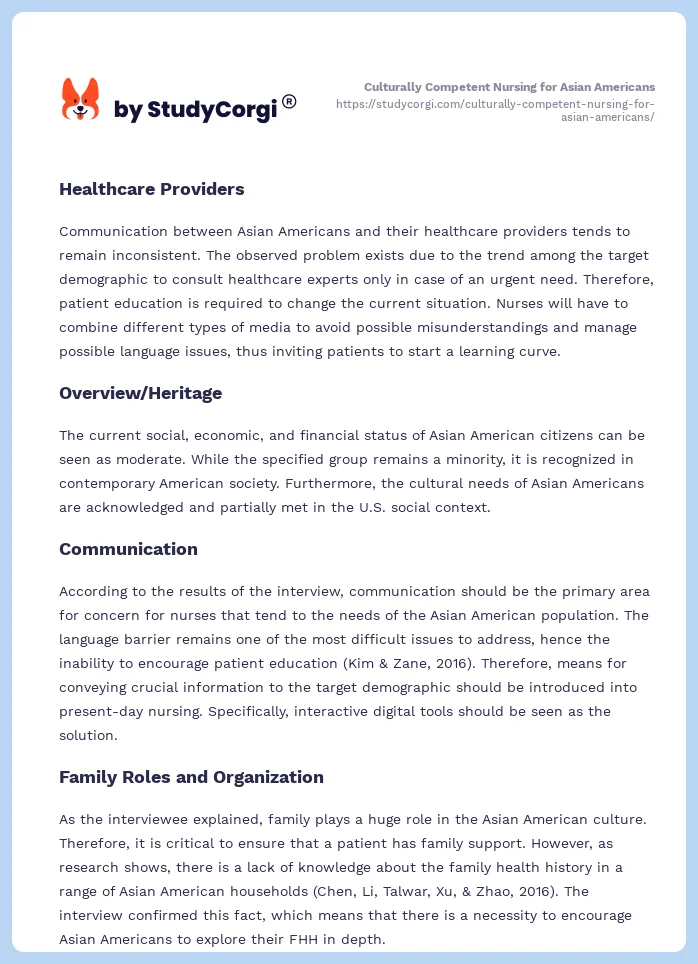 Culturally Competent Nursing for Asian Americans. Page 2