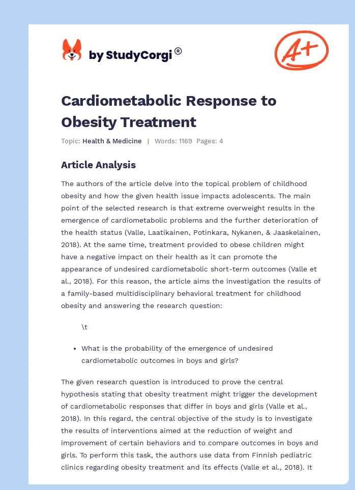 Cardiometabolic Response to Obesity Treatment. Page 1