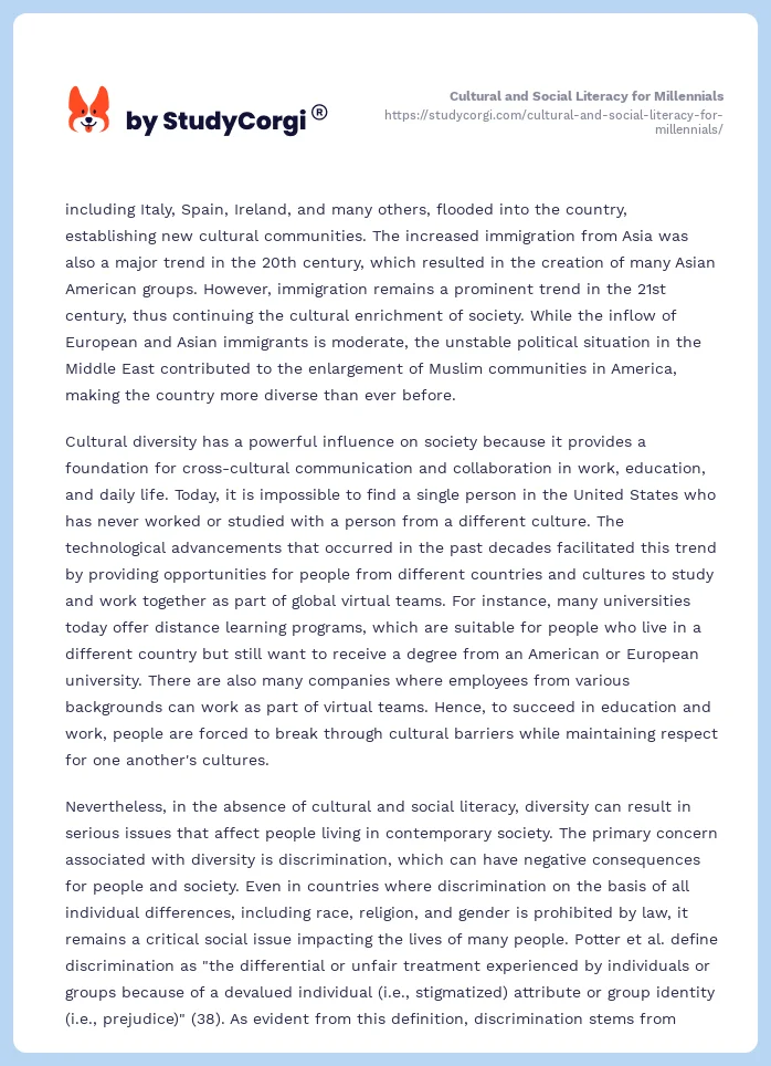 Cultural and Social Literacy for Millennials. Page 2