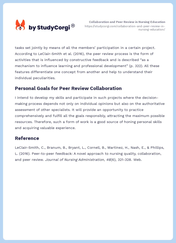 Collaboration and Peer Review in Nursing Education. Page 2