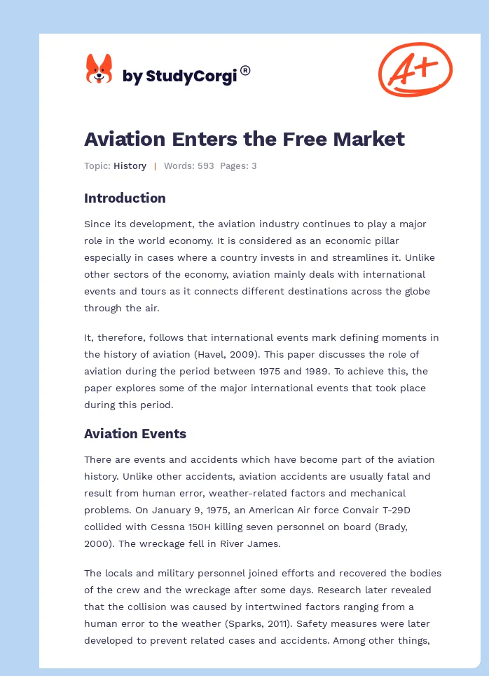 Aviation Enters the Free Market. Page 1