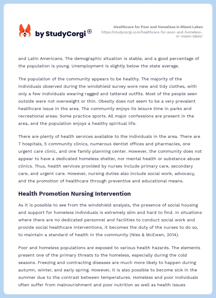 Healthcare for Poor and Homeless in Miami Lakes. Page 2