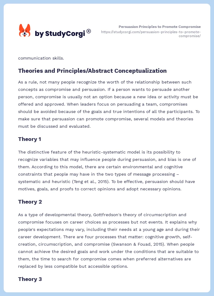 Persuasion Principles to Promote Compromise. Page 2