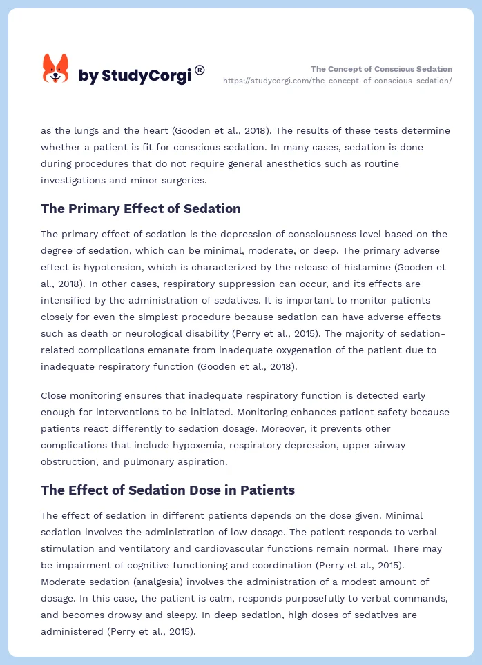 The Concept of Conscious Sedation. Page 2