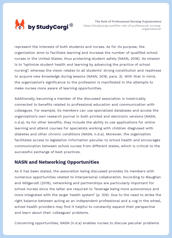 The Role of Professional Nursing Organizations. Page 2