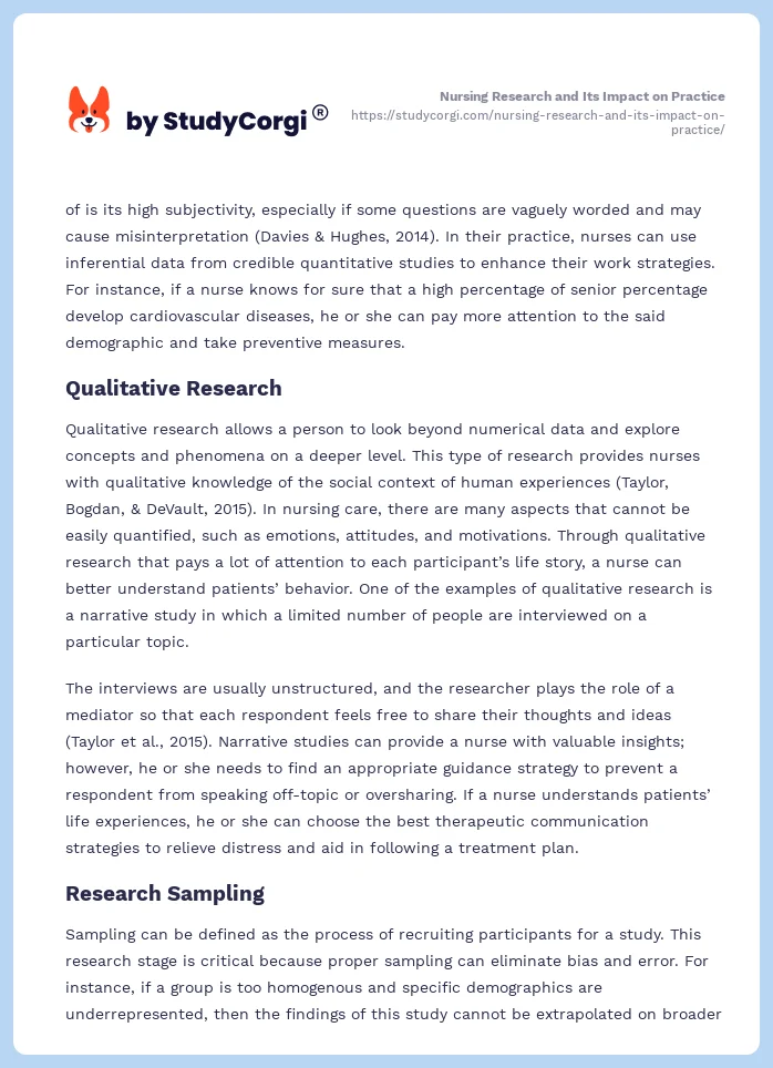 Nursing Research and Its Impact on Practice. Page 2