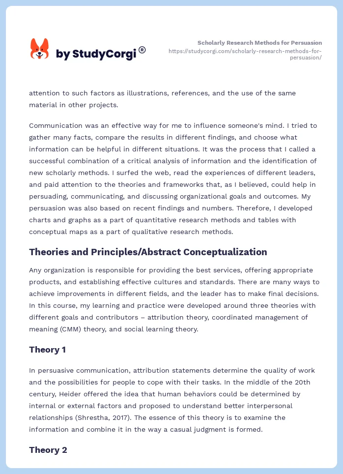 Scholarly Research Methods for Persuasion. Page 2