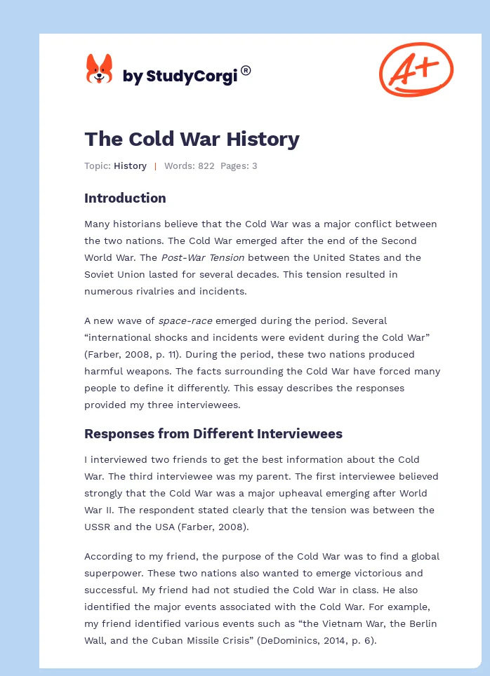 The Cold War History. Page 1