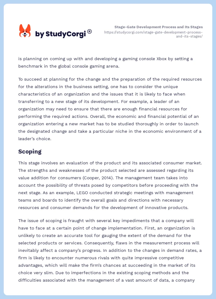 Stage-Gate Development Process and Its Stages. Page 2