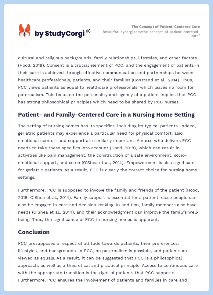 The Concept of Patient-Centered Care. Page 2