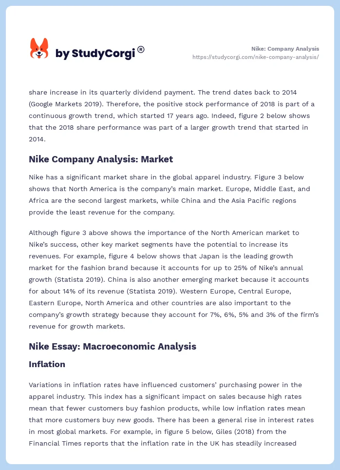 Nike: Company Analysis. Page 2