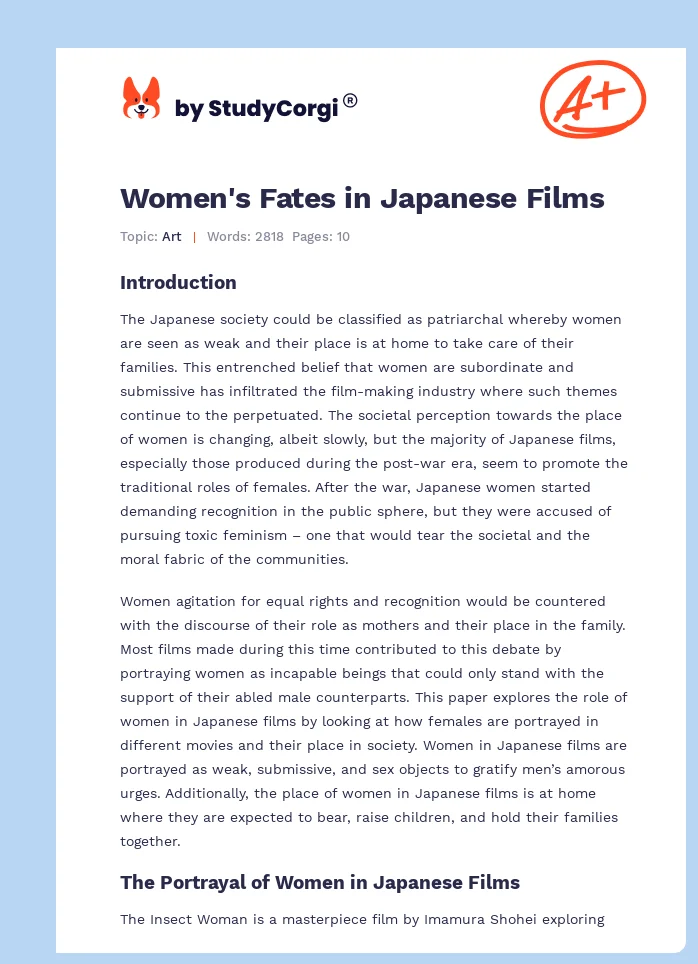 Women's Fates in Japanese Films. Page 1