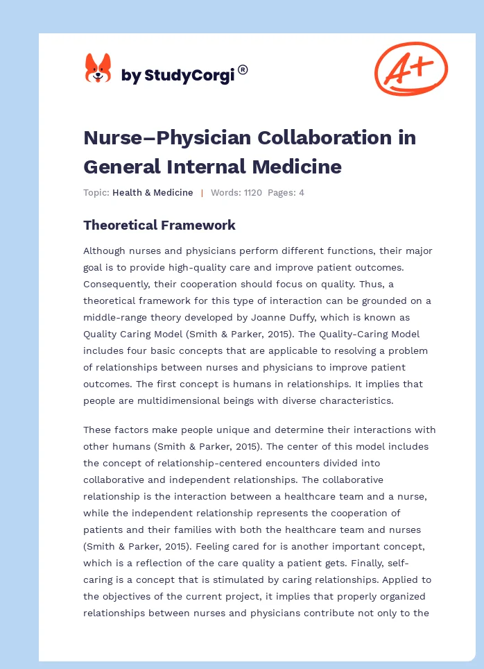 Nurse–Physician Collaboration in General Internal Medicine. Page 1